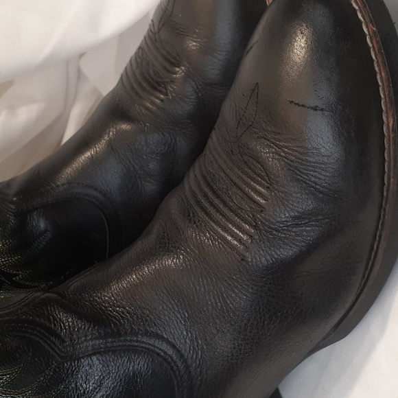 Ariat Men's Heritage Stockman Black Leather Cowboy Boots. Style 10009594. - Picture 10 of 16